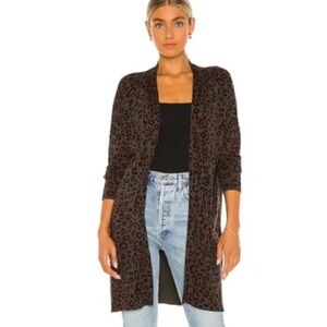 SANCTUARY Lenox Open Front Cardigan In Dark Leo Camo, Small